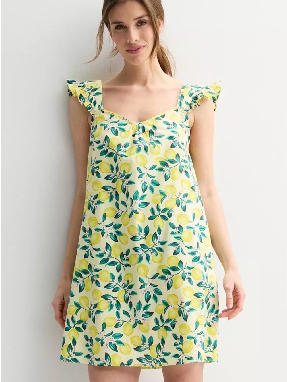 Draper James Woven Chemise Preppy Southern Coquette Lemon Mini Dress size XL